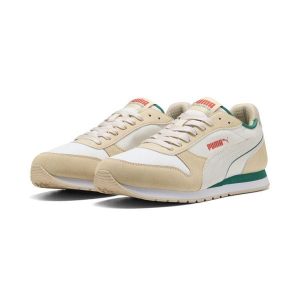 Sneakersy unisex St Miler Retro Run PUMA Warm White Canvas Wild Green Beige. Białe buty sportowe Puma, bez wzorów, bez zapięcia. Za 299,00 zł.