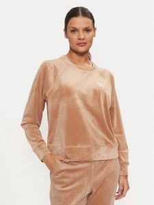 DKNY Bluza DP4T1057 Beżowy Regular Fit. Brązowe bluzy DKNY, xs, bez wzorów, z syntetyku, bez kaptura. Za 179,99 zł.