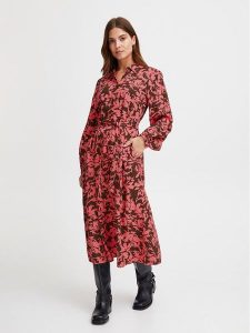 Fransa Sukienka koszulowa 20612464 Różowy Regular Fit. Czerwone kombinezony Fransa, m, bez wzorów, z wiskozy, bez kołnierzyka, bez ramiączek. Za 379,99 zł.