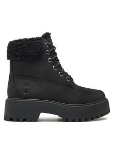 Timberland Trapery Stone Street TB0A2PU6W051 Czarny. Czarne buty zimowe Timberland, z nubiku, bez obcasa, bez zapięcia. Za 999,99 zł.