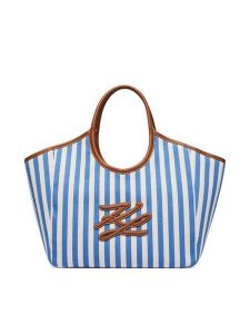 KARL LAGERFELD Torebka B2W46074 Niebieski. Niebieskie shopper bag KARL LAGERFELD, bez wzorów, z materiału, bez dodatków. Za 649,99 zł.