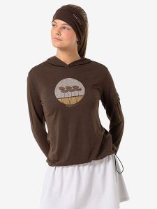 Super.natural Bluza "Tulips Light" w kolorze brązowym rozmiar: S. Brązowe bluzy super.natural, s, bez wzorów, z wełny, z kapturem. Za 173,99 zł.