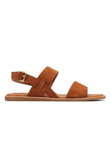 Clarks Skórzane sandały w kolorze jasnobrązowym rozmiar: 39. Brązowe sandały Clarks, bez wzorów, z nubiku, z otwartym noskiem, bez obcasa, bez zapięcia. Za 150,37 zł.