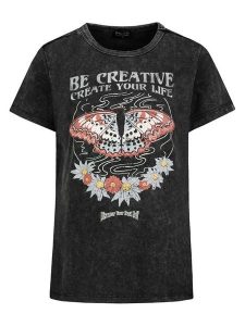 Sublevel Koszulka w kolorze antracytowym rozmiar: S. Czarne bluzki Sublevel, s, bez wzorów, bez kołnierzyka, bez ramiączek. Za 43,99 zł.