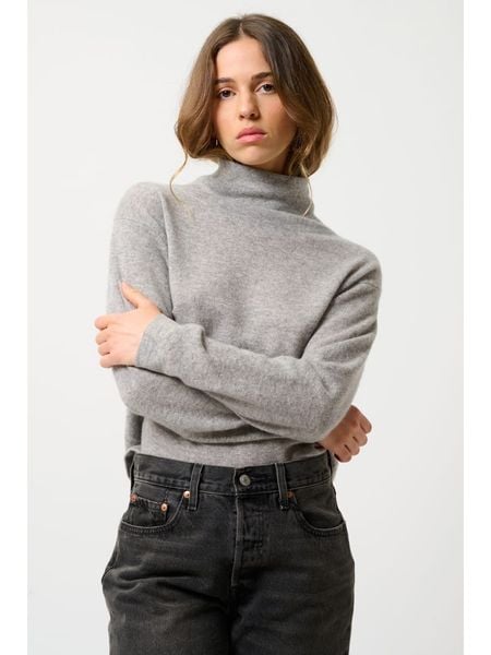 AUTHENTIC CASHMERE Kaszmirowy sweter "Cheviot" w kolorze szarym rozmiar: S. Szare golfy AUTHENTIC CASHMERE, bez wzorów, z kaszmiru. Za 270,39 zł.