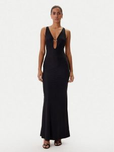 Guess Sukienka wieczorowa O6RK02 KCDE0 Czarny Regular Fit. Czarne kombinezony Guess, s, z aplikacjami, z syntetyku, wizytowe, bez kołnierzyka, bez ramiączek. Za 399,99 zł.