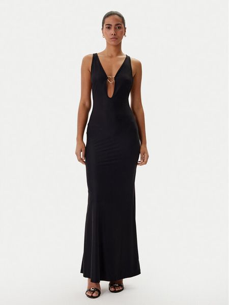 Guess Sukienka wieczorowa O6RK02 KCDE0 Czarny Regular Fit. Czarne kombinezony Guess, s, z aplikacjami, z syntetyku, wizytowe, bez kołnierzyka, bez ramiączek. Za 395,00 zł.