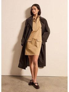 STEFANEL Sukienka w kolorze karmelowym rozmiar: M. Brązowe sukienki Stefanel, m, bez wzorów, bez kołnierzyka, bez ramiączek, mini. Za 260,99 zł.