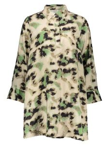 JDY Sukienka "Millie" w kolorze beżowo-czarno-zielonym rozmiar: XS. Brązowe sukienki JDY, xs, bez wzorów, bez kołnierzyka, bez ramiączek, mini. Za 104,99 zł.