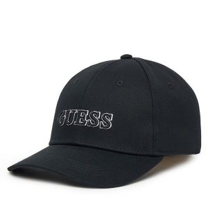 Czapka z daszkiem Guess. Czarne czapki Guess, z aplikacjami. Za 109,99 zł.