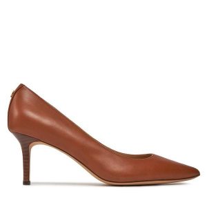 Szpilki LAUREN RALPH LAUREN. Brązowe szpilki Lauren Ralph Lauren, bez wzorów, bez obcasa. Za 449,99 zł.