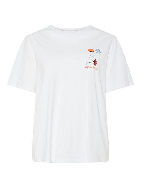 Pieces Koszulka "Flura" w kolorze białym rozmiar: S. Białe bluzki Pieces, s, bez wzorów, z bawełny, bez kołnierzyka, bez ramiączek. Za 41,59 zł.