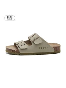 Teegu Klapki w kolorze khaki rozmiar: 38. Brązowe klapki teegu, bez wzorów, z otwartym noskiem, bez obcasa. Za 121,99 zł.