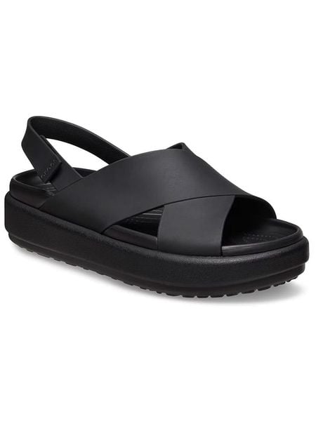 Crocs Sandały "Brooklyn Luxe" w kolorze czarnym rozmiar: 36/37. Czarne sandały Crocs, bez wzorów, z otwartym noskiem, bez obcasa, bez zapięcia. Za 139,87 zł.