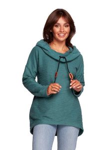 Be Wear Bluza w kolorze turkusowym rozmiar: M. Niebieskie bluzy Be Wear, m, bez wzorów, ze skóry, z kapturem. Za 180,91 zł.