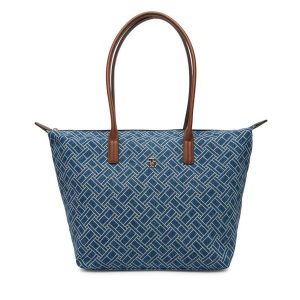 Torebka Tommy Hilfiger. Niebieskie shopper bag TOMMY HILFIGER, bez wzorów, z denimu, bez dodatków. Za 489,99 zł.