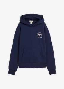 Bluza oversize z mieszanki bawełny. Niebieskie bluzy bonprix, bez wzorów, z bawełny, bez kaptura. Za 109,99 zł.
