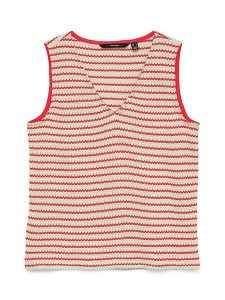 Vero Moda Top w kolorze beżowo-czerwonym rozmiar: XS. Brązowe topy Vero Moda, xs, bez wzorów, bez kołnierzyka, bez ramiączek. Za 62,45 zł.