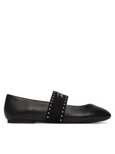 KARL LAGERFELD Baleriny Karo KL40126A Czarny. Czarne balerinki KARL LAGERFELD, bez wzorów, ze skóry, bez obcasa, bez zapięcia. Za 499,99 zł.