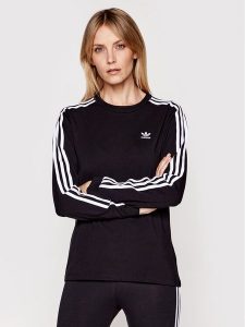Adidas Bluzka adicolor Classics GN2911 Czarny Standard Fit. Czarne bluzki ADIDAS, bez wzorów, z bawełny, bez kołnierzyka, bez ramiączek. Za 89,99 zł.
