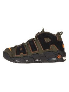 Nike Skórzane sneakersy "Air More Uptempo '96" w kolorze oliwkowo-czarnym rozmiar: 44. Brązowe trampki Nike, bez wzorów, za kostkę, bez zapięcia. Za 202,03 zł.