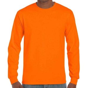 Ultra Bawełniana Koszulka Z Długim Rękawem Unisex Dla Dorosłych. Brązowe bluzki GILDAN, xl, bez wzorów, z bawełny, sportowe, bez kołnierzyka, bez ramiączek. Za 106,99 zł.