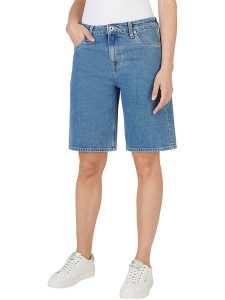 Pepe Jeans Bermudy dżinsowe w kolorze niebieskim rozmiar: W31. Niebieskie szorty Pepe Jeans, z aplikacjami, z jeansu, klasyczne, z podwyższonym stanem. Za 171,28 zł.