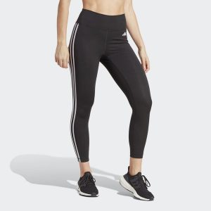 Legginsy treningowe z wysokim stanem Train Essentials 3-Stripes 7/8. Czarne legginsy ADIDAS, bez wzorów, z materiału, z podwyższonym stanem. Za 229,00 zł.