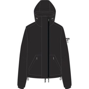 Damska wiatrówka Superdry. Czarne kurtki Superdry, bez wzorów, bez kaptura. Za 487,20 zł.