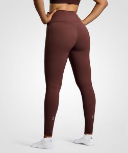 Legginsy do tenisa/padel damskie Smart z kieszenią na piłki. Brązowe legginsy NORDICDOTS, bez wzorów, z bawełny. Za 365,00 zł.