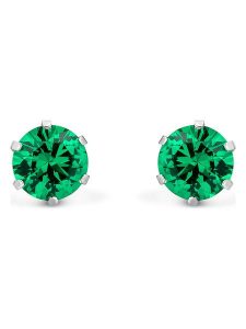 Diamant Exquis Złote kolczyki-wkrętki ze szmaragdami rozmiar: onesize. Szare kolczyki Diamant Exquis, z szmaragdem, złote. Za 346,18 zł.