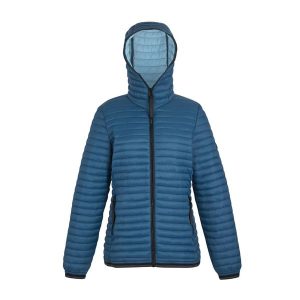 Kurtka Ocieplana Damska Rigain. Niebieskie kurtki Regatta, bez wzorów, z puchu, bez kaptura. Za 151,99 zł.