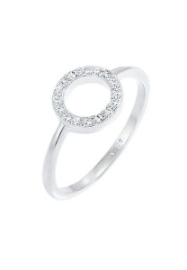 Elli Damskie koło filigranowe Geo z kryształami w srebrze próby 925 Sterling Silver Pierścionki 1 ct. Szare pierścionki Elli, srebrne. Za 249,89 zł.