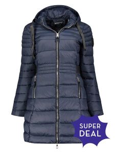Geographical Norway Kurtka pikowana w kolorze granatowym rozmiar: XL. Niebieskie kurtki Geographical Norway, xl, bez wzorów, bez kaptura. Za 237,17 zł.