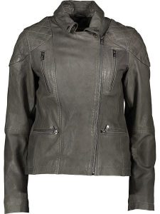 Buffalo Skórzana kurtka w kolorze oliwkowym rozmiar: 42. Brązowe kurtki Buffalo, bez wzorów, ze skóry, bez kaptura. Za 487,95 zł.