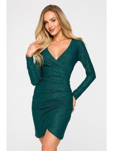 Made of emotion Sukienka w kolorze zielonym rozmiar: S. Zielone sukienki Made Of Emotion, s, bez wzorów, bez kołnierzyka, bez ramiączek, mini. Za 196,24 zł.