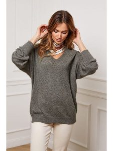 Joséfine Sweter "Chola" w kolorze khaki rozmiar: XL. Brązowe swetry oversize Joséfine, xl, bez wzorów, z kaszmiru, bez ramiączek. Za 180,06 zł.