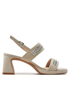 Caprice Sandały 9-28315-42 Szary. Szare sandały Caprice, bez wzorów, ze skóry, bez obcasa, na słupku, bez zapięcia. Za 238,99 zł.