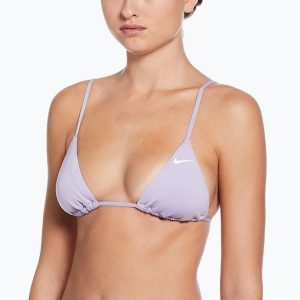 Góra od stroju pływackiego Nike Essential Triangle Bikini. Niebieskie bikini Nike, bez wzorów. Za 99,99 zł.