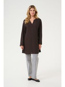 Kaffe Tunika w kolorze brązowym rozmiar: 36. Brązowe tuniki Kaffe, na co dzień, bez wzorów, bez kołnierzyka, bez ramiączek. Za 104,99 zł.