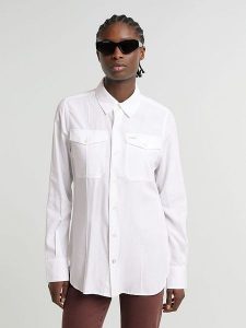 G-Star Koszula w kolorze białym rozmiar: M. Białe koszule G-Star, m, bez wzorów, bez kołnierzyka, bez ramiączek. Za 148,96 zł.