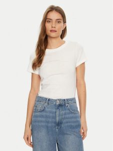Calvin Klein Jeans T-Shirt Institutional Graphic J20J224990 Biały Slim Fit. Białe t-shirty Calvin Klein Jeans, l, bez wzorów, z bawełny, bez kołnierzyka, bez ramiączek. Za 99,99 zł.