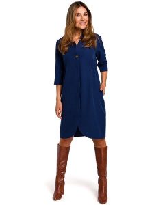 Stylove Sukienka w kolorze granatowym rozmiar: S. Niebieskie kardigany Stylove, na co dzień, s, bez wzorów, bez kołnierzyka, bez ramiączek, midi, proste. Za 153,71 zł.