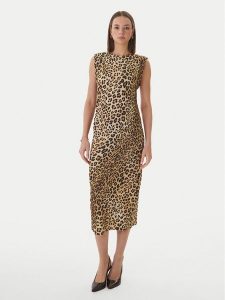 LOLA CASADEMUNT Sukienka codzienna LS2616152 Brązowy Regular Fit. Brązowe sukienki LOLA CASADEMUNT, na co dzień, l, bez wzorów, z syntetyku, bez kołnierzyka, bez ramiączek, proste. Za 543,99 zł.