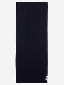 Ecoalf Wełniany szal w kolorze granatowym - 180 x 40 cm rozmiar: onesize. Niebieskie szaliki Ecoalf, bez wzorów, ze skóry. Za 154,79 zł.