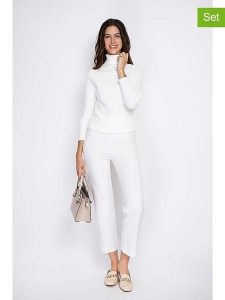 William de Faye 2-częściowy zestaw w kolorze białym rozmiar: 42. Białe golfy William de Faye, bez wzorów, z kaszmiru. Za 173,99 zł.