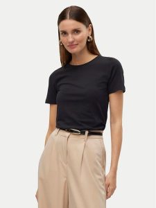 Vero Moda T-Shirt Lulu 10323755 Czarny Regular Fit. Czarne t-shirty Vero Moda, l, bez wzorów, z bawełny, bez kołnierzyka, bez ramiączek. Za 39,99 zł.