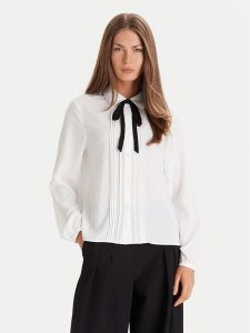 Morgan Koszula 252-CLOTER Biały Regular Fit. Białe koszule Morgan, bez wzorów, z syntetyku, bez kołnierzyka, bez ramiączek. Za 299,99 zł.