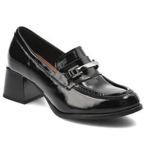 Czarne Półbuty Armodo Eleganckie Obuwie Damskie. Czarne półbuty Armodo, bez wzorów, bez obcasa, bez zapięcia. Za 399,00 zł.