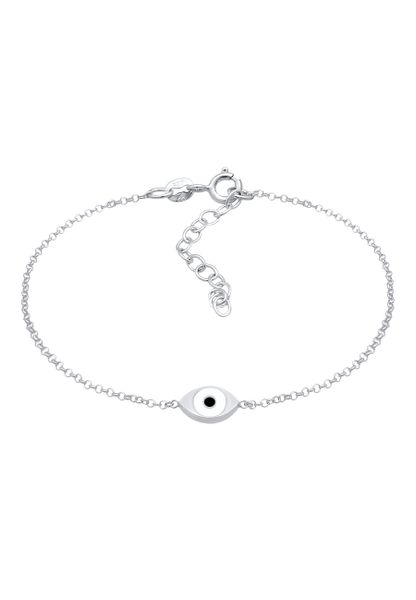Elli Damski naszyjnik z symbolem Evil Eye w groszkowy trend z emalią w srebrze próby 925 Sterling Silver Bransoletki 1 ct. Szare bransoletki Elli, srebrne. Za 158,99 zł.
